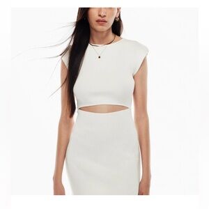 Wilfred Aritzia cutout medium ribbed White Mini Dress